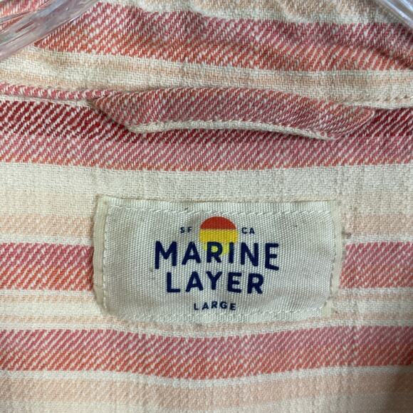 Marine Layer Stretch Selvage Stripe Shirt Men's Large - Picture 4 of 7